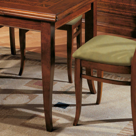 Set di 4 gambe a sciabola in legno per tavolo dettagli gamba