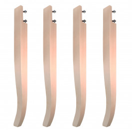 Set di 4 gambe a sciabola in legno da 6,5 X 6,5