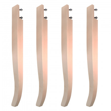 Set di 4 gambe a sciabola in legno da 6,5 X 6,5