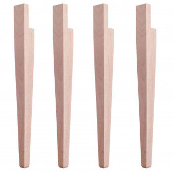 Dettaglio gambe a spillo in legno per tavolo