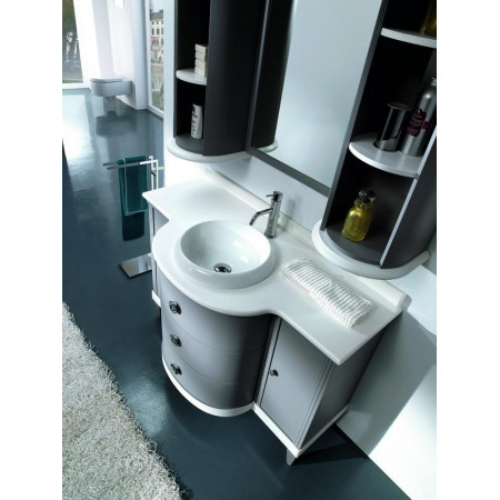 Mobile per bagno decor 3 con lavabo circolare e specchiera
