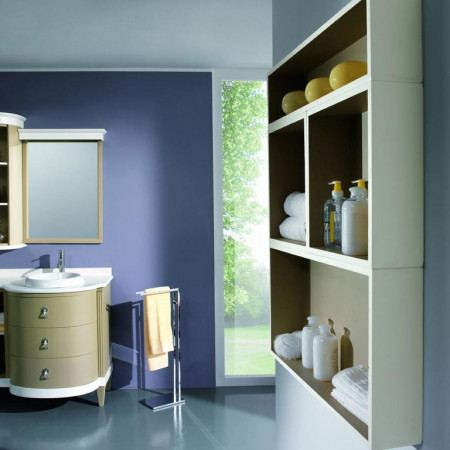 Mobile con doppio lavello decor 4 in noce e specchiera