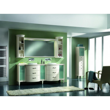 Mobile con doppio lavello decor 6, cassetti e specchiera