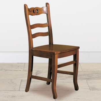 Sedia fondo in legno gambe sagomate in faggio
