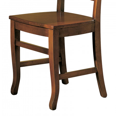 Sedia fondo in legno con gambe sagomate in faggio