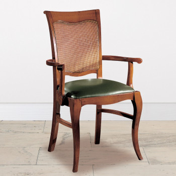 Capotavola in legno massello con fondo in pelle verde