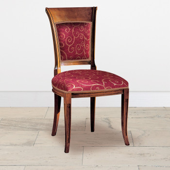 Sedia Arca in legno massello con tessuto decorato