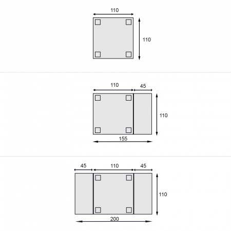 Tavolo quadrato 110/200x110 con filetto