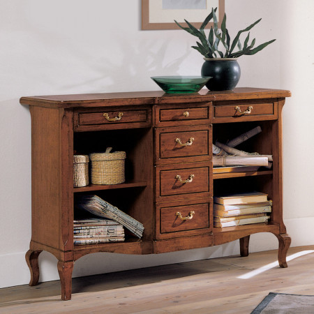 Libreria stile 700 in legno massello con dettagli classici