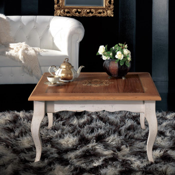 Tavolino 700 90x90 intarsio madreperla su tappeto