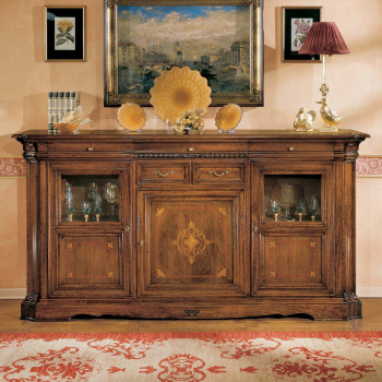Credenzone 3 ante intarsiate in legno classico