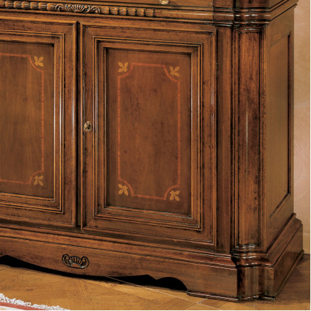 Credenzina porta TV 2 porte, dettaglio intarsi in acero