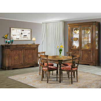 Sala da pranzo Dogi di Venezia con tavolo e intarsi