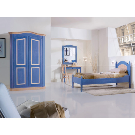 Armadio 2 porte smontabile in abete blu, dettaglio design