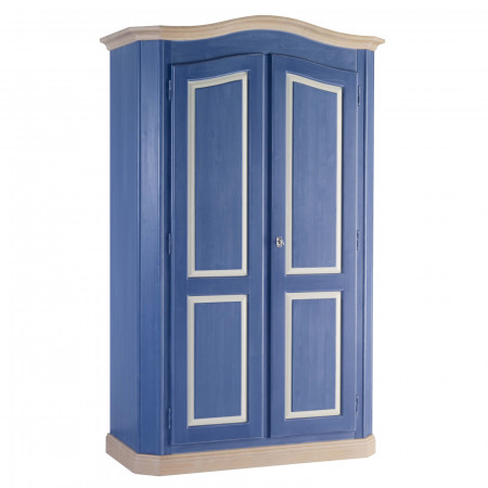 Armadio 2 porte smontabile in abete blu e bianco