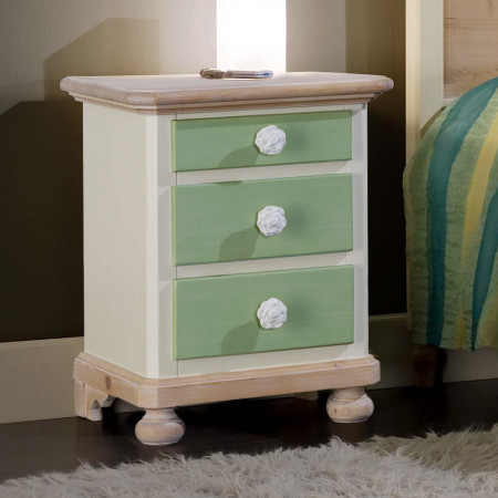 Cameretta in legno massello di abete verde con arredamento completo