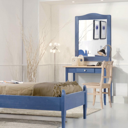 Testiera del letto in abete massello colore blu