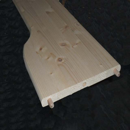 Testiera in legno massello di abete con dettagli colorati