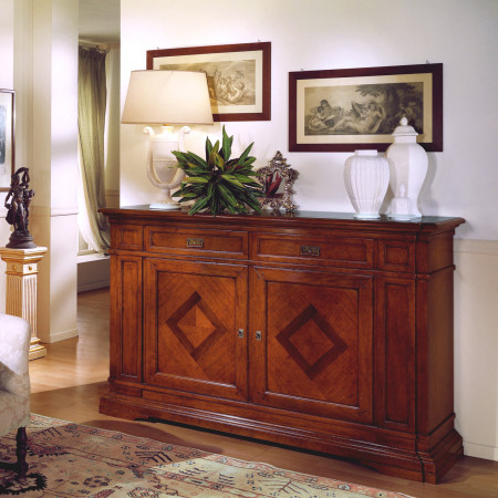 Credenza a 2 porte e 2 cassetti in legno toulipier