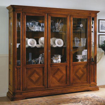Vetrina 3 porte con intarsio in legno toulipier