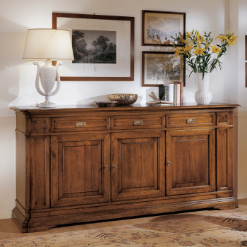 Credenza 3 porte bugne, dettaglio legno toulipier