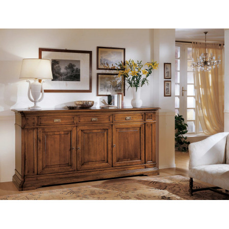 Credenza 3 porte legno toulipier con vasi decorativi
