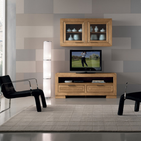 Composizione soggiorno 8 legno massello base TV