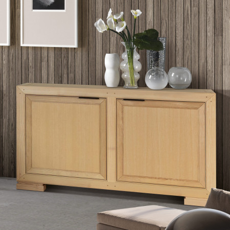 Credenza moderna 2 ante legno di frassino, dettaglio fianchi