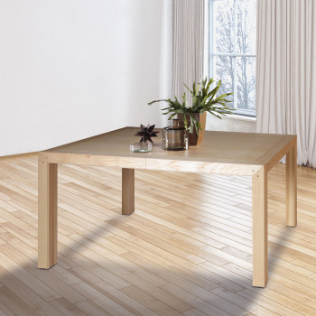 Tavolo in frassino allungabile con dettagli legno artigianali