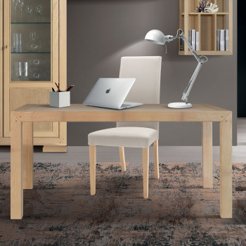 Tavolo fisso in legno di frassino da 160, dettaglio del piano