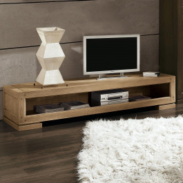 Base con cassetti in legno massello in soggiorno moderno