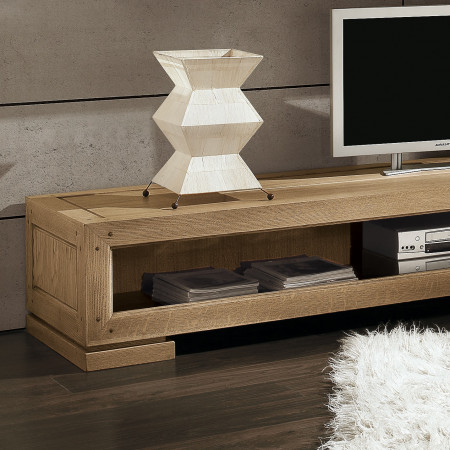 Base a giorno in frassino con TV e decorazioni