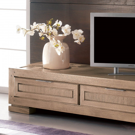 Base con cassetti in legno massello con vaso decorativo