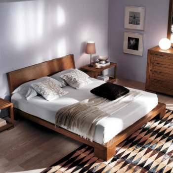 Letto 2 piazze in legno con testata sagomata