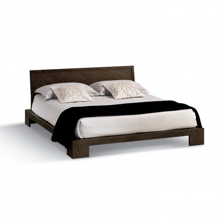 Letto 2 piazze in legno moderno con testata sagomata
