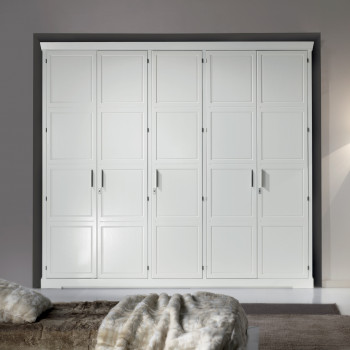 Armadio 5 ante a battente in frassino bianco