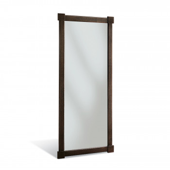 Specchiera alta con cornice in legno scuro