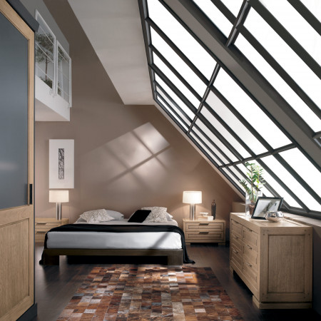 Comò 6 cassetti in legno di frassino in camera da letto elegante