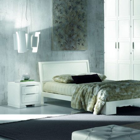 Letto a una piazza in legno massello bianco
