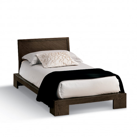 Letto a una piazza in legno massello di frassino scuro