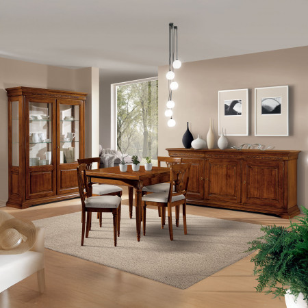 Tavolo Edera rettangolare allungabile intagliato da 140x85 a 220x85