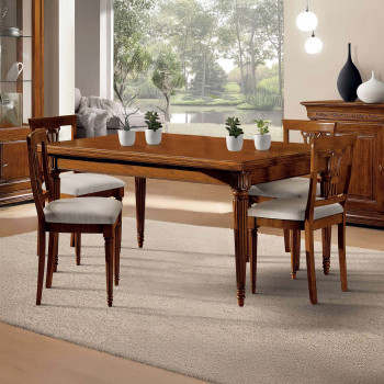 Tavolo Edera rettangolare allungabile intagliato da 170x90 a 250x90