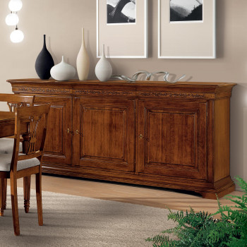 Credenza Edera tre porte intagliata