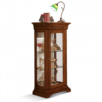 Vetrinetta Edera una porta intagliata con piano a bacheca