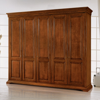 Armadio Edera 5 ante battenti intagliato