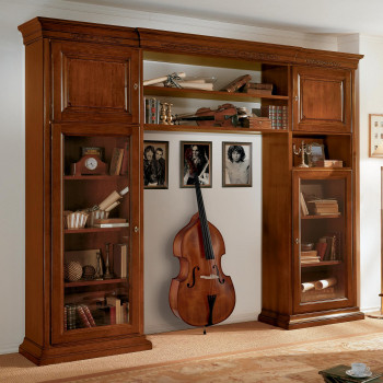 Libreria a ponte Edera intagliata