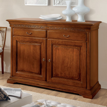 Credenza Edera due porte con cassetti intagliata