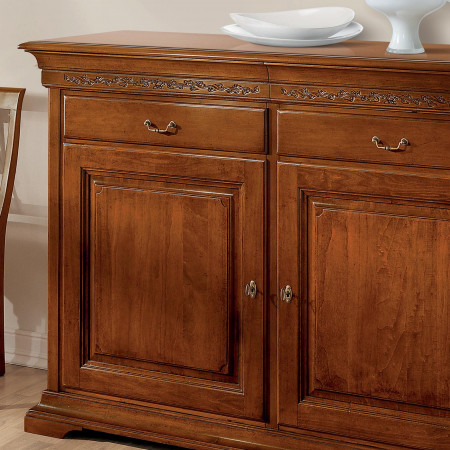 Credenza Edera due porte con cassetti intagliata