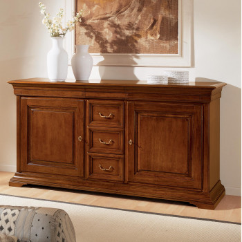 Credenza Edera liscia due porte con cassetti