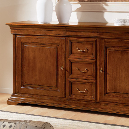 Credenza Edera liscia due porte con cassetti